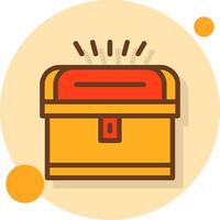 Treasure chest Filled Shadow Circle Icon vector