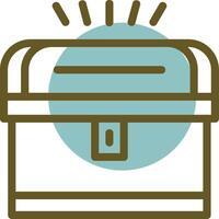 Treasure chest Linear Circle Icon vector