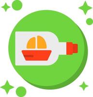 Ship in a bottle Tailed Color Icon vector