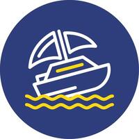 Shipwreck Dual Line Circle Icon vector