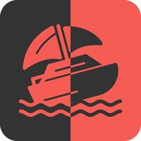Shipwreck Red Inverse Icon vector