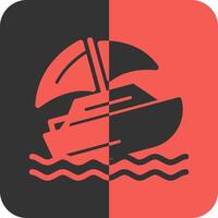 Shipwreck Red Inverse Icon vector