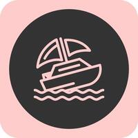 Shipwreck Linear Round Icon vector