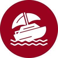 Shipwreck Glyph Circle Icon vector