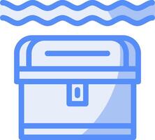 Underwater treasure Line Filled Blue Icon vector