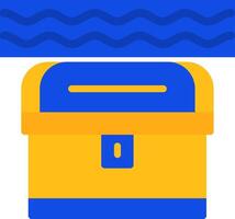 Underwater treasure Flat Two Color Icon vector