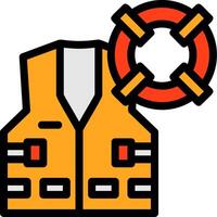 Maritime safety Line Filled Icon vector