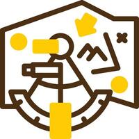 Navigation tools Yellow Lieanr Circle Icon vector