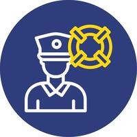 Coast guard Dual Line Circle Icon vector