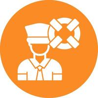 Coast guard Glyph Circle Icon vector