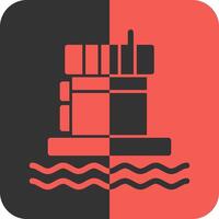 Navigation beacon Red Inverse Icon vector