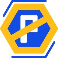 No parking Flat Two Color Icon vector