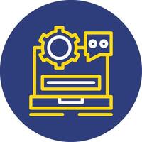 Helpdesk Dual Line Circle Icon vector