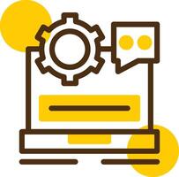 Helpdesk Yellow Lieanr Circle Icon vector