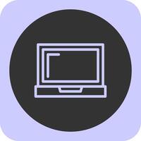 Laptop Linear Round Icon vector