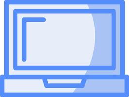 Laptop Line Filled Blue Icon vector