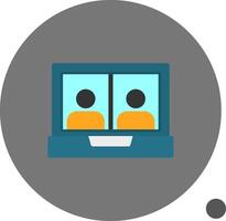 Video conference Flat Shadow Icon vector