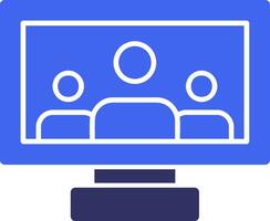 Virtual meeting Solid Two Color Icon vector