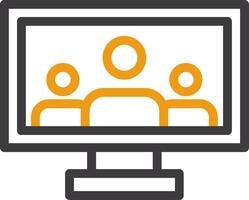 Virtual meeting Line Two Color Icon vector