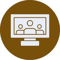 Virtual meeting Glyph Circle Icon vector