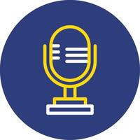 Microphone Dual Line Circle Icon vector