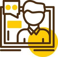Customer service Yellow Lieanr Circle Icon vector