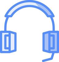 Headset Line Filled Blue Icon vector