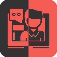 Customer service Red Inverse Icon vector