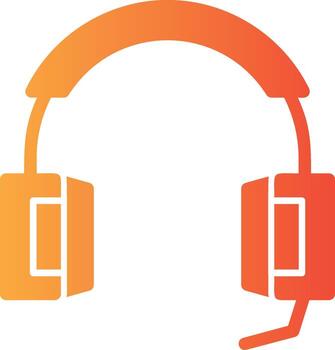 Headset Solid Multi Gradient Icon vector