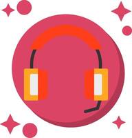 Headset Tailed Color Icon vector