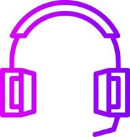 Headset Linear Gradient Icon vector