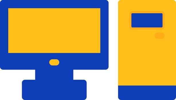 Desktop computer Flat Two Color Icon vector
