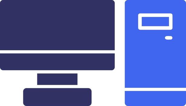 escritorio computadora sólido dos color icono vector