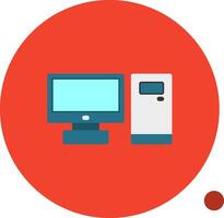 Desktop computer Flat Shadow Icon vector