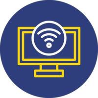Wi-Fi signal Dual Line Circle Icon vector