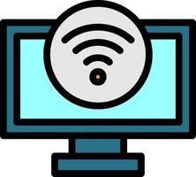 Wi-Fi signal Line Filled Icon vector