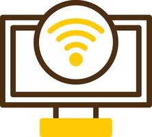 Wi-Fi signal Yellow Lieanr Circle Icon vector