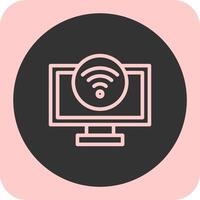 Wi-Fi signal Linear Round Icon vector