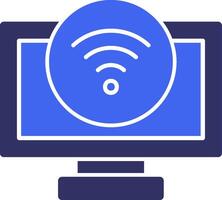 Wifi señal sólido dos color icono vector