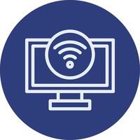 Wi-Fi signal Outline Circle Icon vector