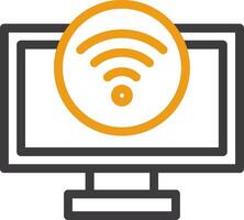 Wi-Fi signal Line Circle Icon vector