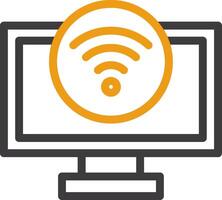 Wifi señal línea circulo icono vector