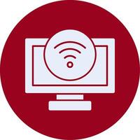 Wi-Fi signal Glyph Circle Icon vector