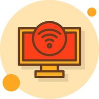 Wi-Fi signal Filled Shadow Circle Icon vector