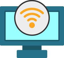 Wifi señal plano icono vector