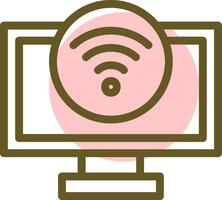 Wi-Fi signal Linear Circle Icon vector