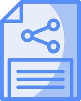 Document sharing Line Filled Blue Icon vector