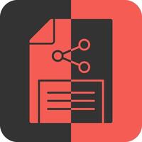 Document sharing Red Inverse Icon vector