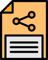 Document sharing Line Filled Icon vector