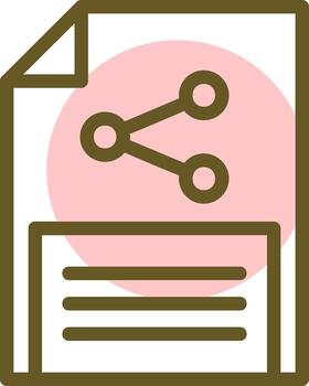 Document sharing Linear Circle Icon vector